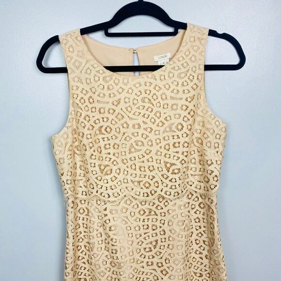 J. Crew Womens Size 4 Blush Pink Sleeveless Tiered Shift Dress in Teardrop Lace - Picture 4 of 10